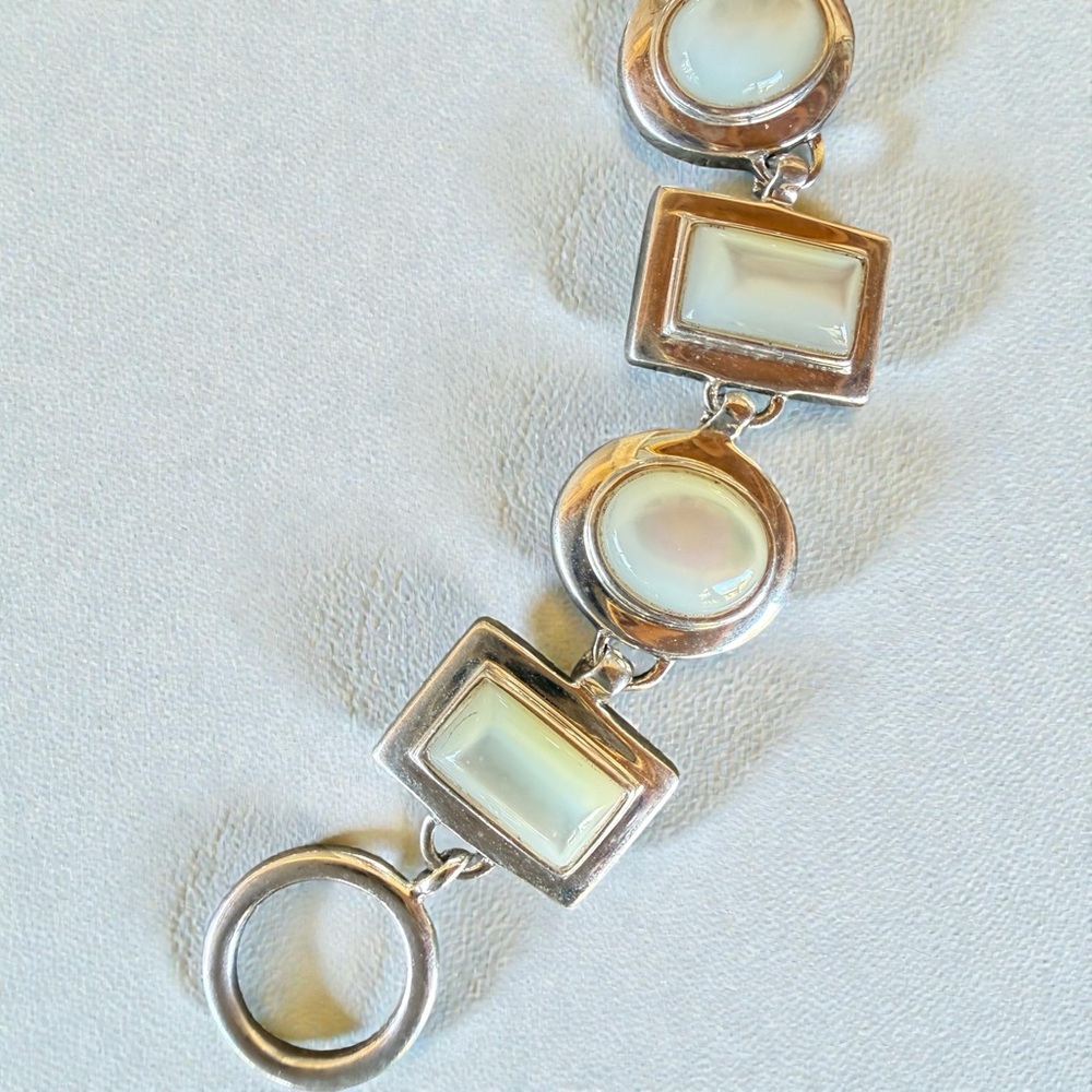 8 inch Mother of Pearl bracelet Stamoed 925 - Picture 7 of 7